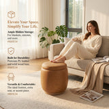 Upholstered Round Storage Ottoman