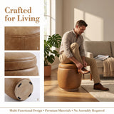 Upholstered Round Storage Ottoman
